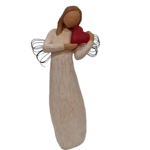 Vintage Willow Tree 2000 Demdaco Susan Lordi Large Figurine "Angel of the Heart" - Picture 1 of 7